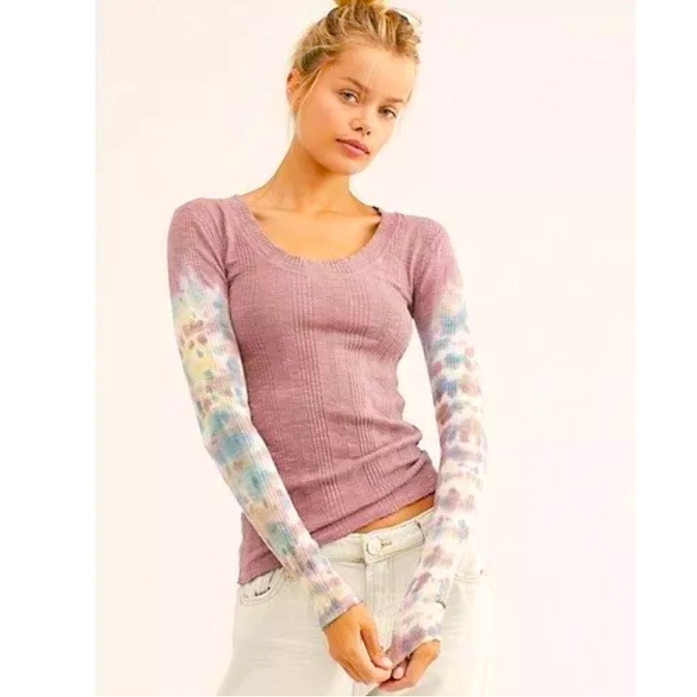 Free People We The Free Big Sur tie-dye, long sleeve ribbed top